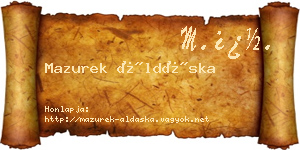 Mazurek Áldáska névjegykártya